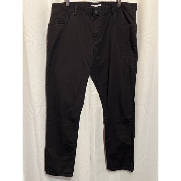 Calvin Klein ZSlim Fit Mens Black Straight-Leg Pants Size 38x32 Cotton Blend - Picture 1 of 10